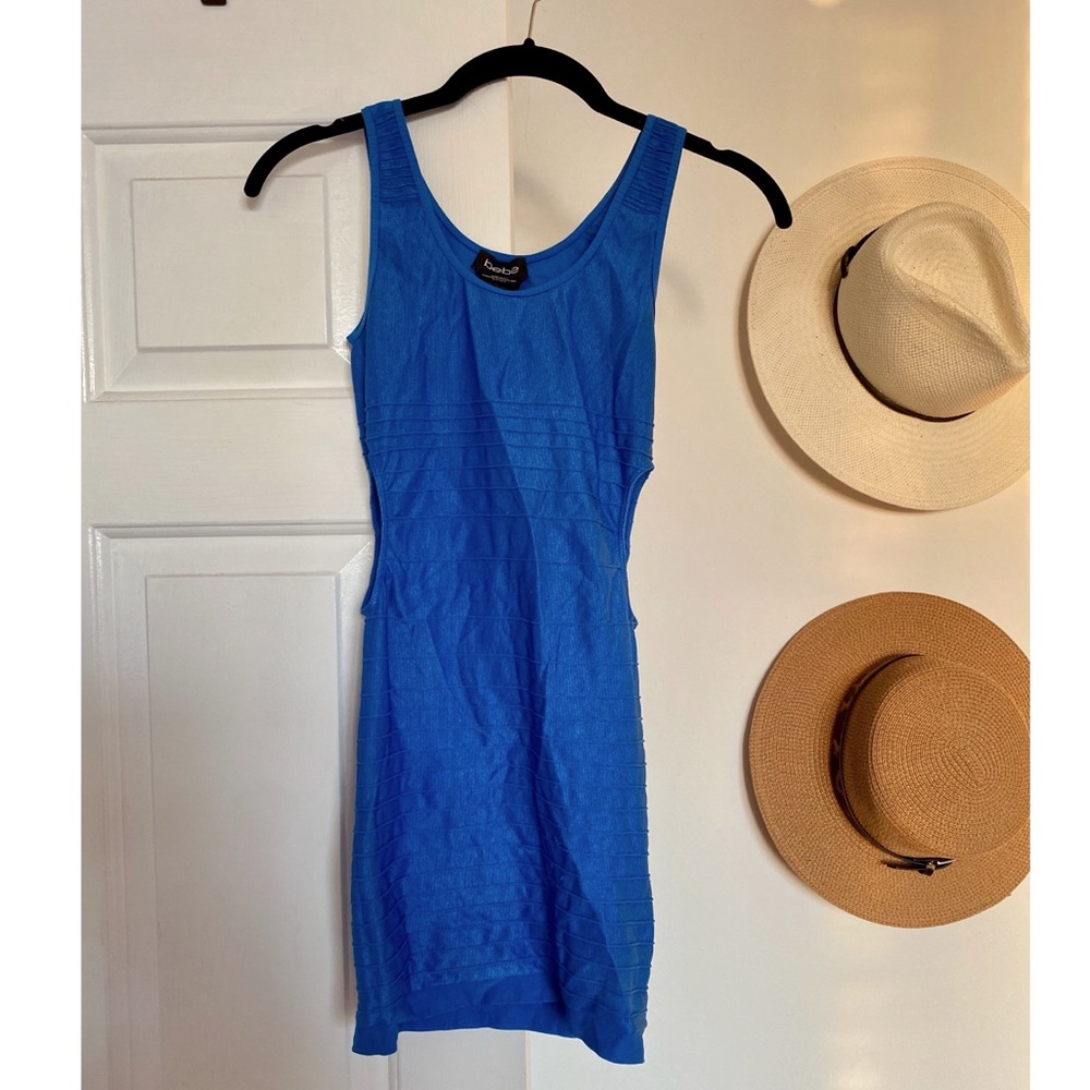 Bebe blue cutout bodycon dress